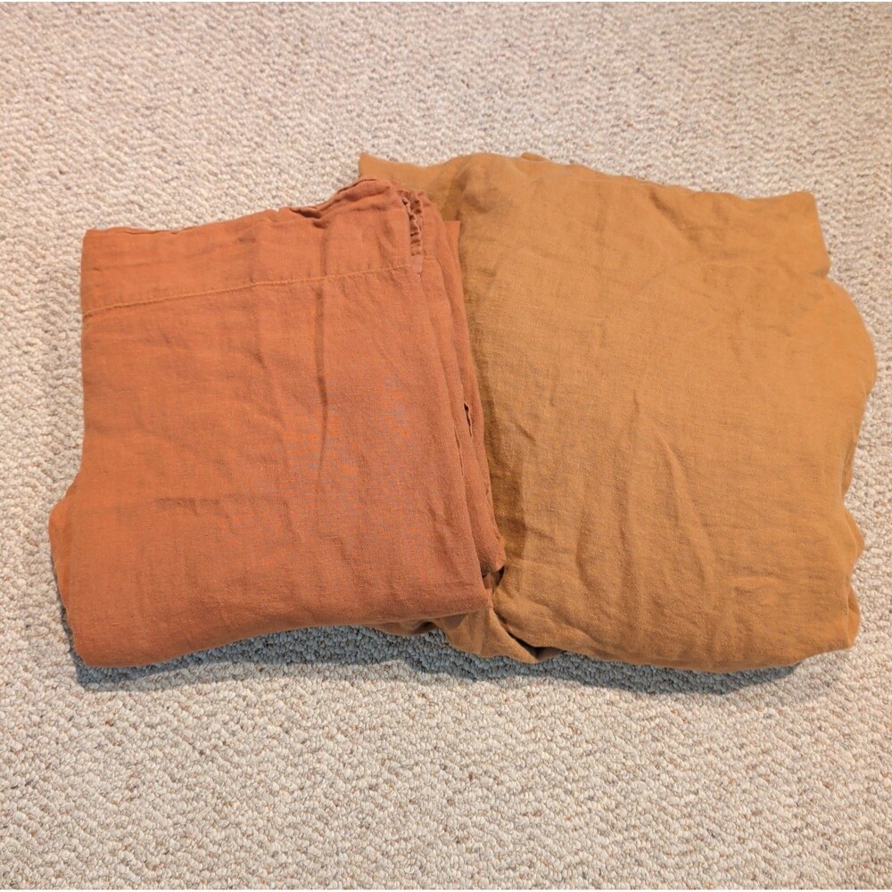 Parachute Terra Burnt Orange Brown Queen Full Fitted Top Sheet Linen